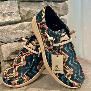 Ariat Hilo Blue Aztec Lightweight,flexible FLX Foam sole,stretch laces,Western